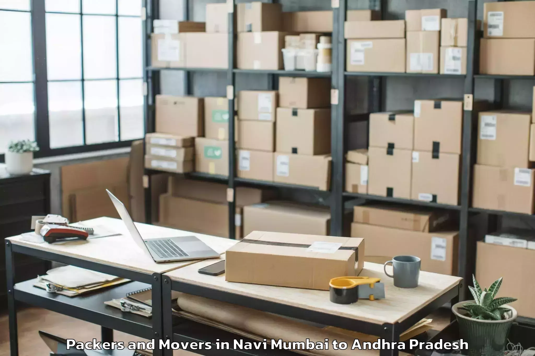 Professional Navi Mumbai to Yaddanapudi Packers And Movers